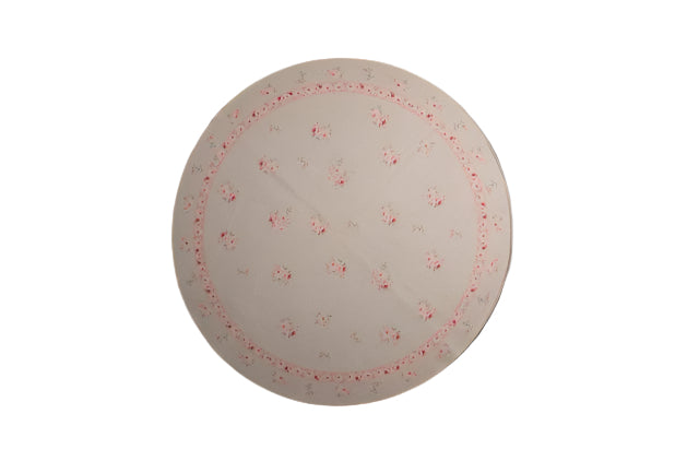 שטיח דגם טנסי עשוי בד בשילוב גומי מעוצב פרחים ורודים