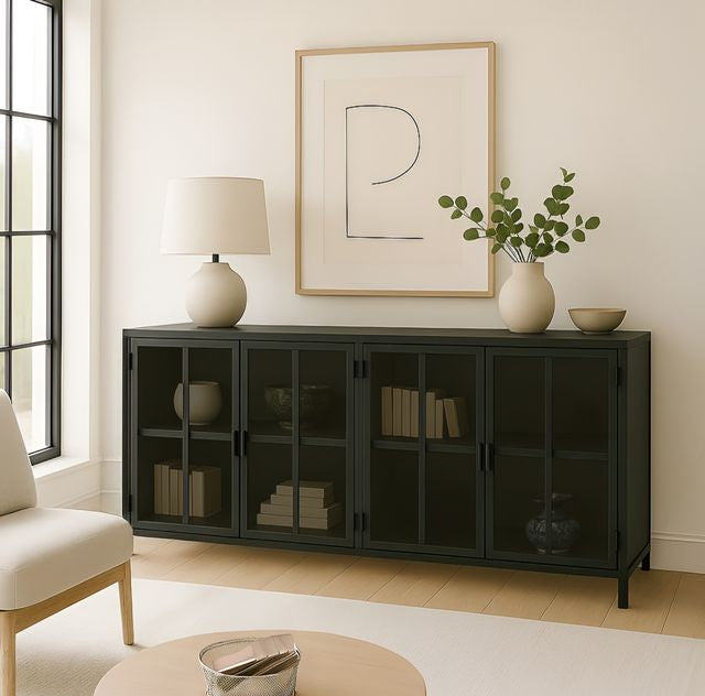 קונסולה דגם הלסינקי עשויה מתכת בצבע שחור מיוחד