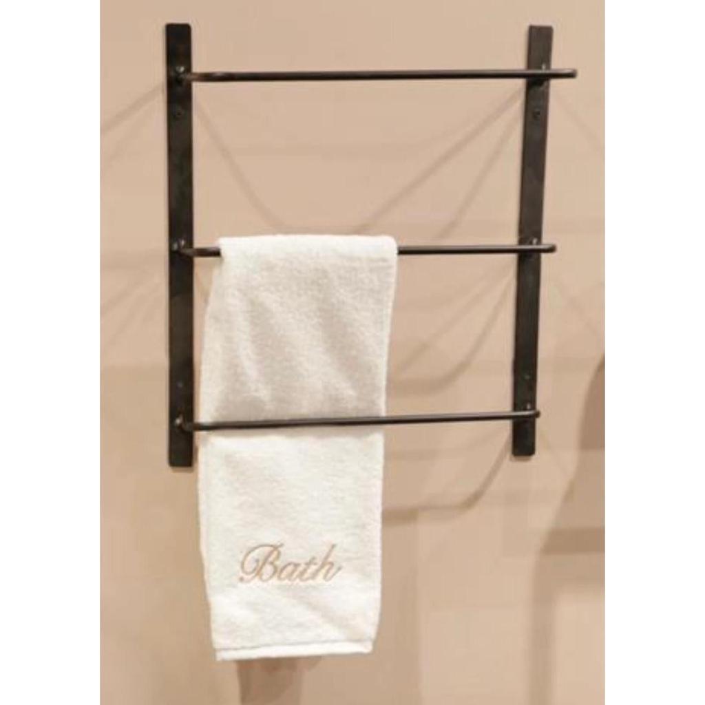 מתלה קיר למגבות עשוי מתכת בצבע שחור 45X12X50 ס"מ