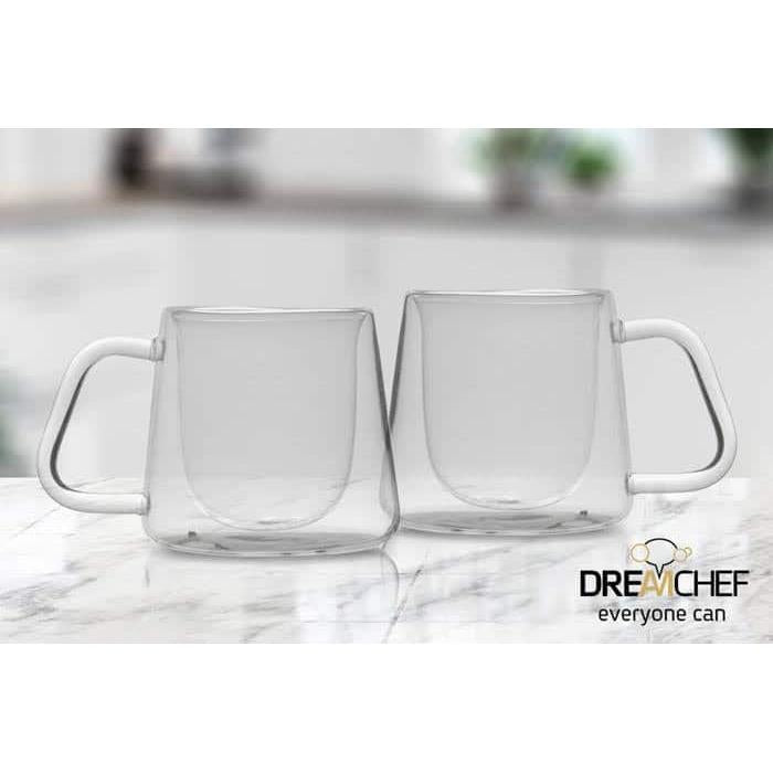 זוג מאגים DreamChef עשוי זכוכית שכבה כפולה 250ml