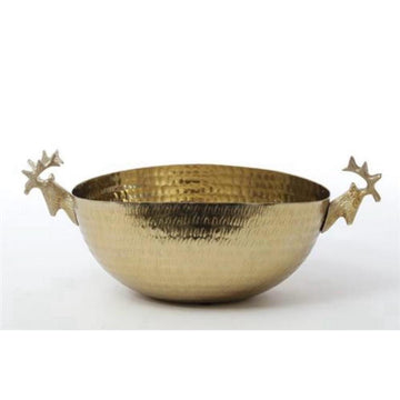 קערת הגשה בשילוב ראשי אייל BRASS זהב 29X23X17 ס"מ