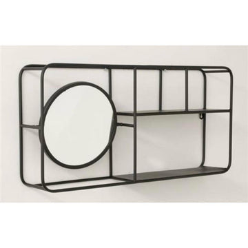 נישת מידוף / מידוף מתכת בגוון שחור ושילוב מראה