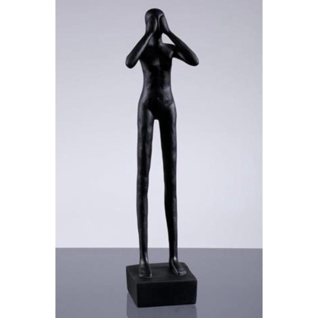 פסל נוי דמות לא רואה בצבע שחור מרשים 50X17X10 ס"מ