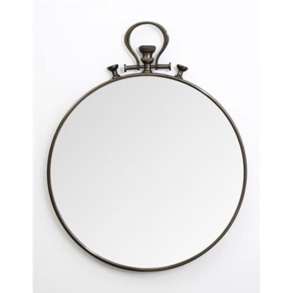 מראה עגולה דגם ביג בן בשילוב מסגרת ניקל 80CM