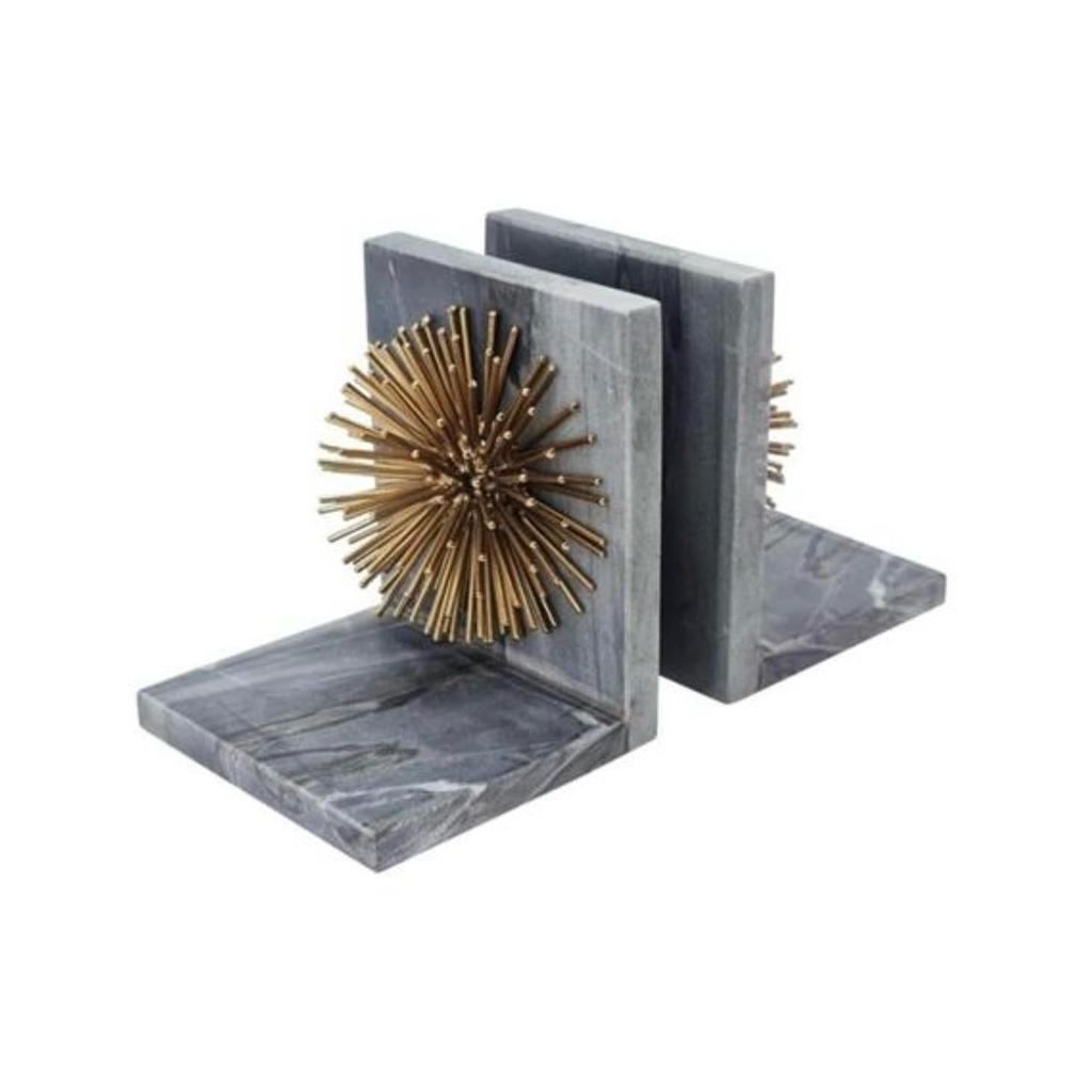 תומך לספרים מעוצב עשוי שיש בגוון אפור 8X10X12.5