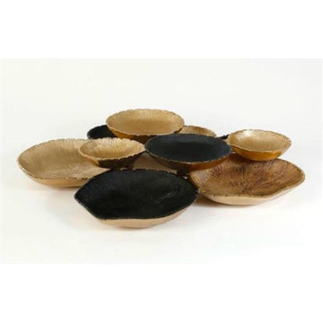 כלי הגשה מחולק ל-10 עשוי BRASS זהב ושחור