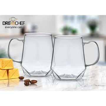 זוג מאגים מעוצבים DreamChef עשוי זכוכית 300ml