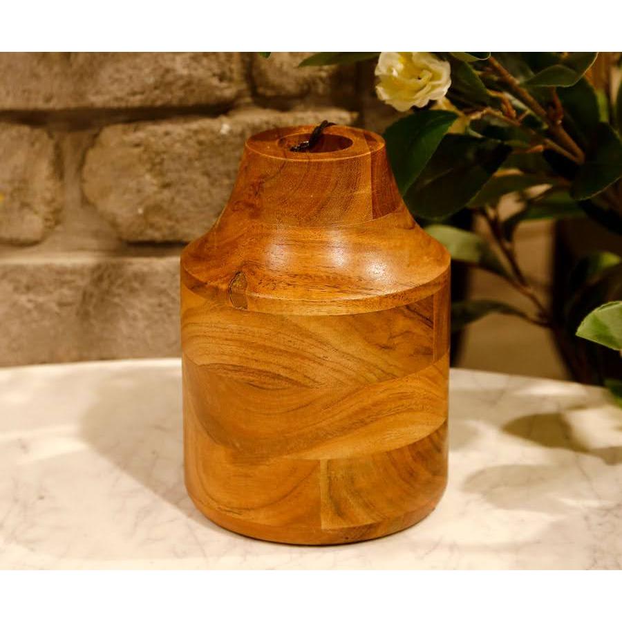 ואזה מרשימה עשויה עץ מנגו כהה 21X14X14 ס”מ