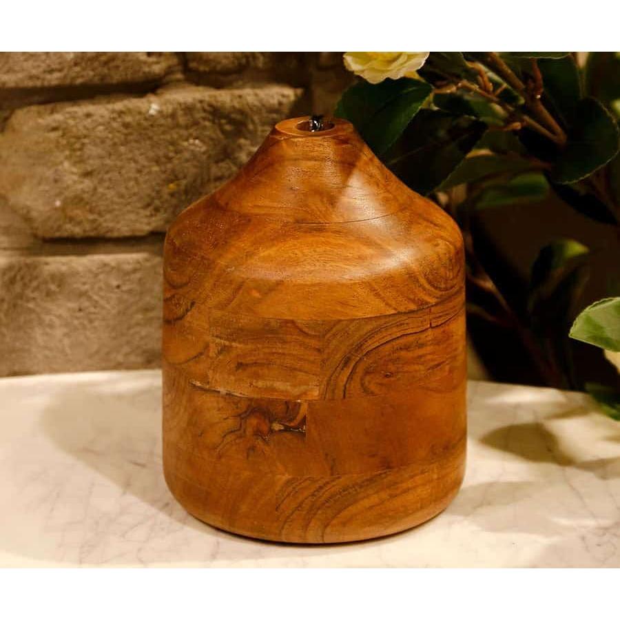 ואזה עץ מנגו בצבע חום כהה מרשים 19X15X15 ס"מ