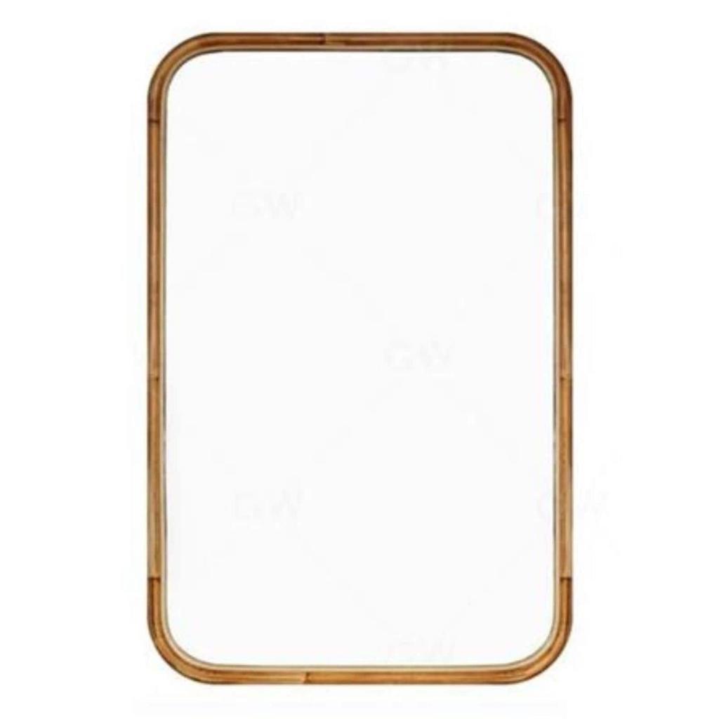 מראת קיר מלבנית ושילוב מסגרת עץ יוקרתי 92X62X3