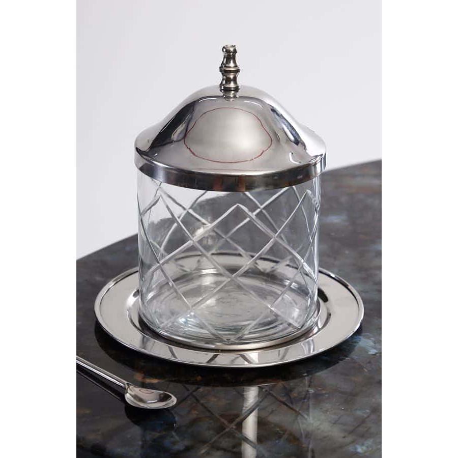 צנצנת עגולה עשויה BRASS בצבע כסוף מיוחד