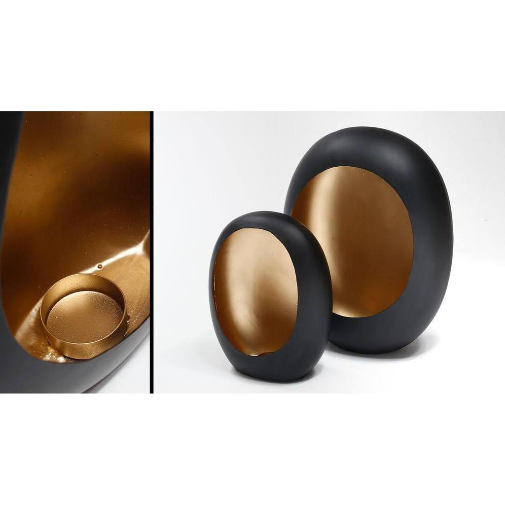 סט 2 מעמדים לנרות BRASS בגוון שחור וזהב מיוחד