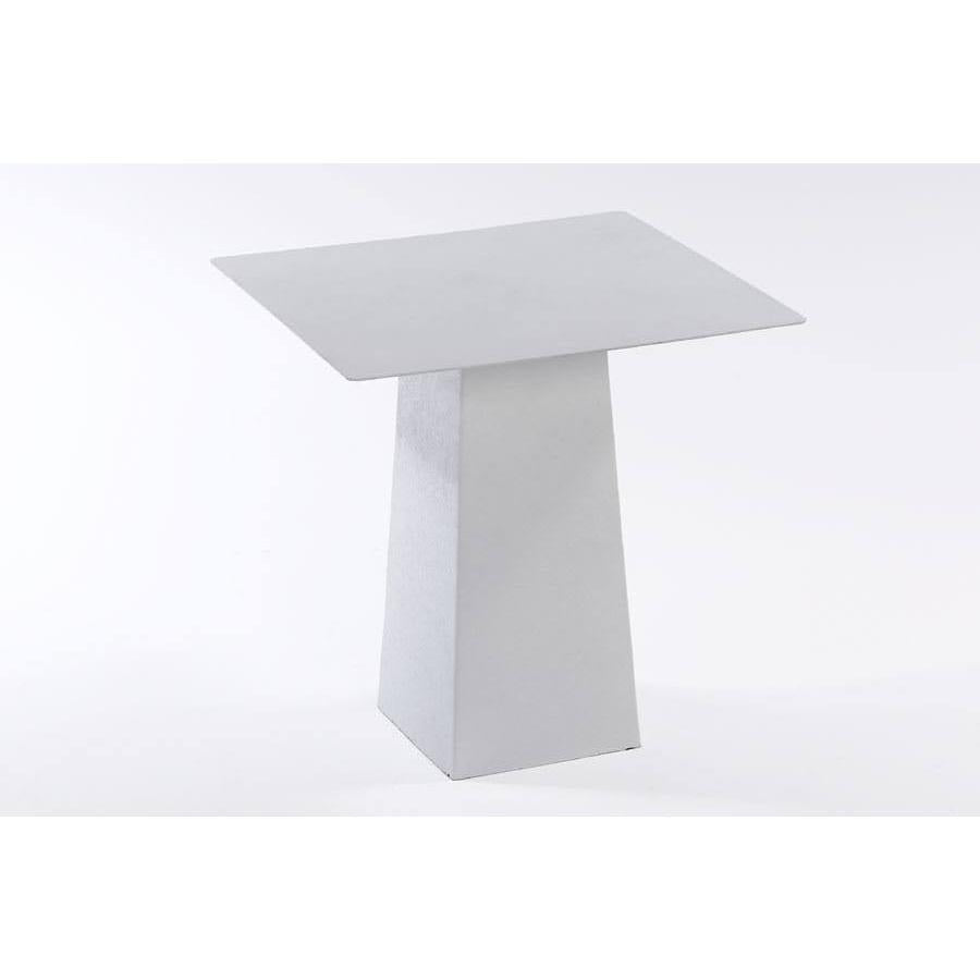 שולחן צד מרובע עשוי מתכת בגוון לבן יוקרתי 40X40X40 ס"מ