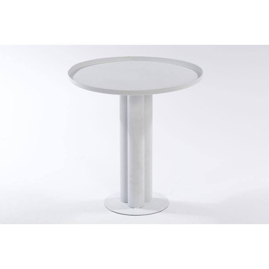 שולחן צד עשוי מתכת בעיצוב יוקרתי בגוון לבן 42X41X41 ס"מ