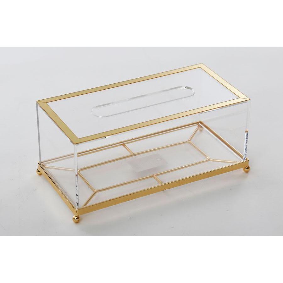 קופסא לטישו עשויה אקריליק יוקרתי ושילוב זהב