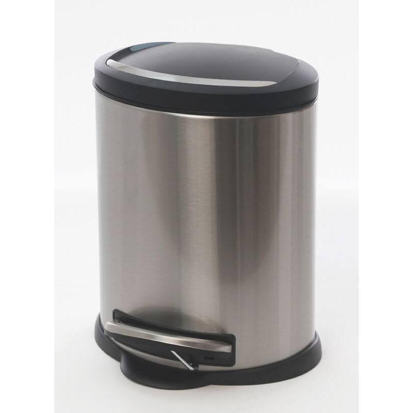 פח שירותים ומקלחת מעוצב נירוסטה בגוון כסוף 5L