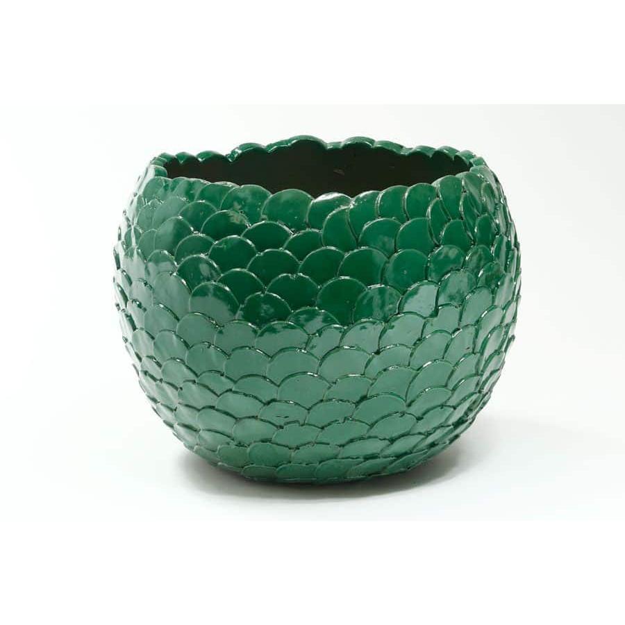 ואזה מעוצבת דמוי צדף בצבע ירוק מיוחד 31.5X31.5X24 ס"מ