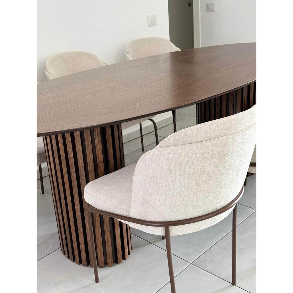 כיסא אוכל דגם רועי עשוי בד מיוחד ושילוב רגלי מתכת