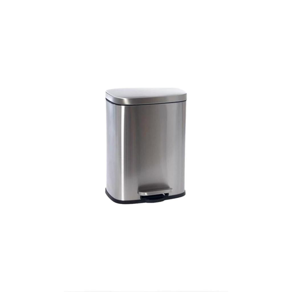 פח אשפה יוקרתי טריקה שקטה בגוון כסוף 12L