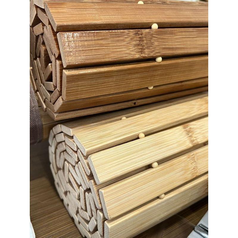 שטיח דגם במבו עשוי במבוק מיוחד בגוון חום טבעי