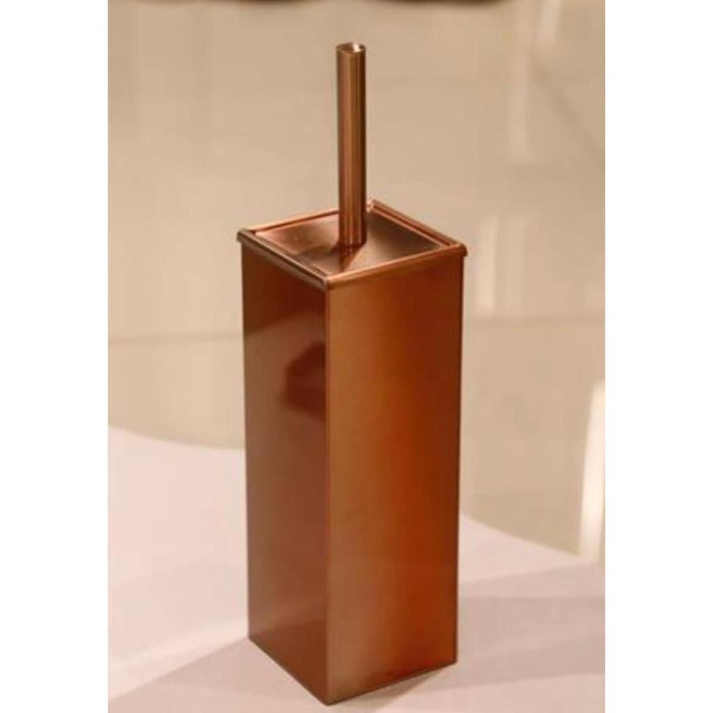 מברשת שירותים מרובעת בגוון רוז גולד 42X32X30 ס”מ