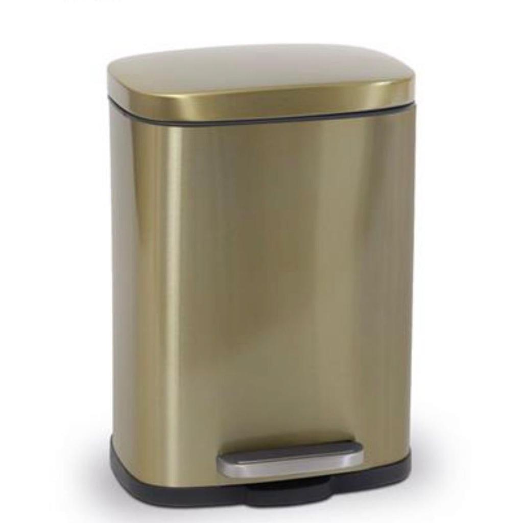 פח שירותים טריקה שקטה בצבע זהב מט 5L