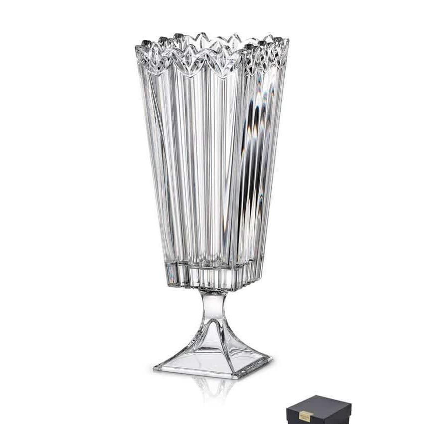 אגרטל על רגל עשוי קריסטל בוהמיה בעיצוב יוקרתי 40X14X14 ס"מ