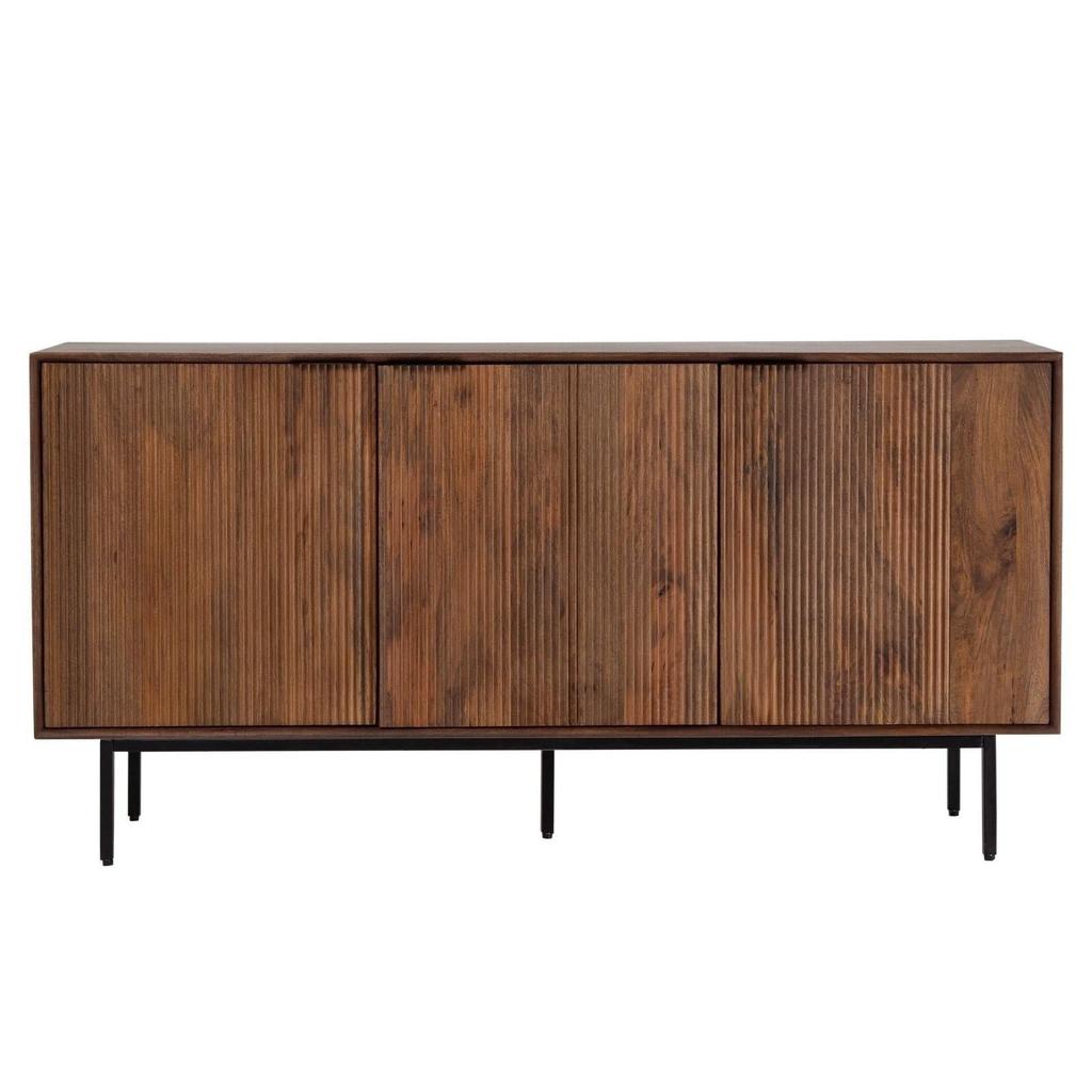 קונסולה עשויה עץ מעוצב פסים בגוון חום מיוחד