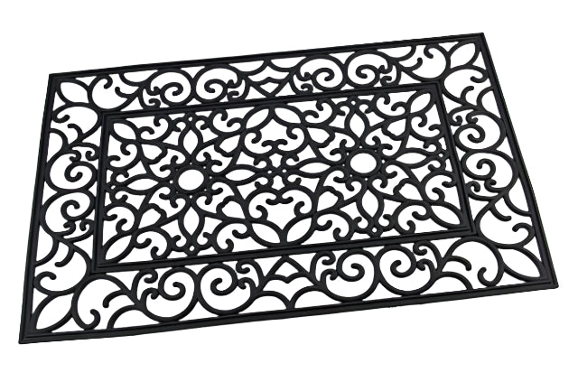 שטיח כניסה לבית דגם נתנאל עשוי גומי בעיצוב מיוחד בצבע שחור