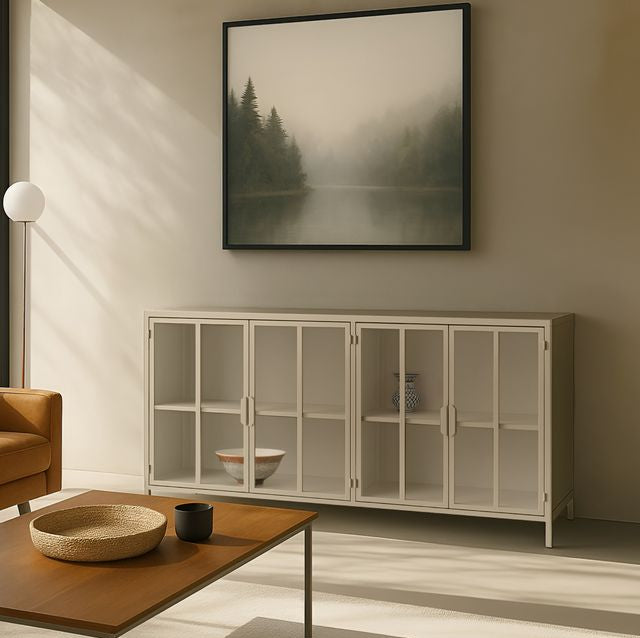 קונסולה דגם הלסינקי עשויה מתכת בצבע שמנת יוקרתי