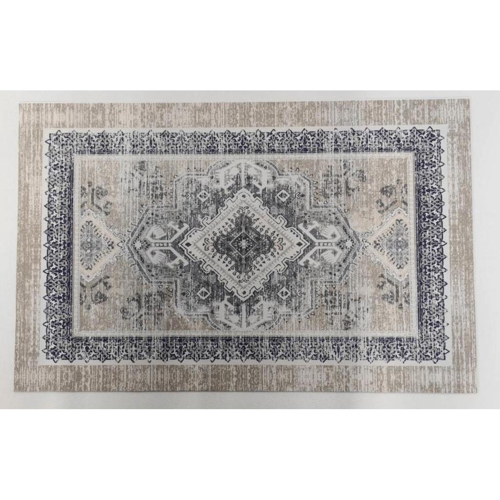 שטיח מעוצב דגם אלכסנדר עשוי PVC בגווני בז' ושחור