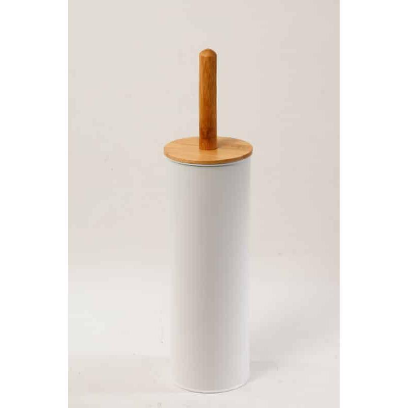 מברשת שירותים בצבע לבן מט בשילוב ידית במבוק