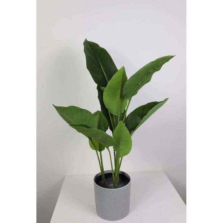 עציץ מלאכותי עלי גן עדן בצבע ירוק בגודל 60 ס"מ