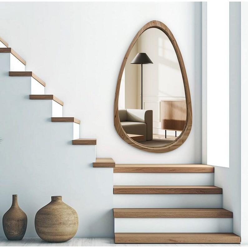 מראת קיר אמורפית מסגרת עץ 170/104 ס"מ