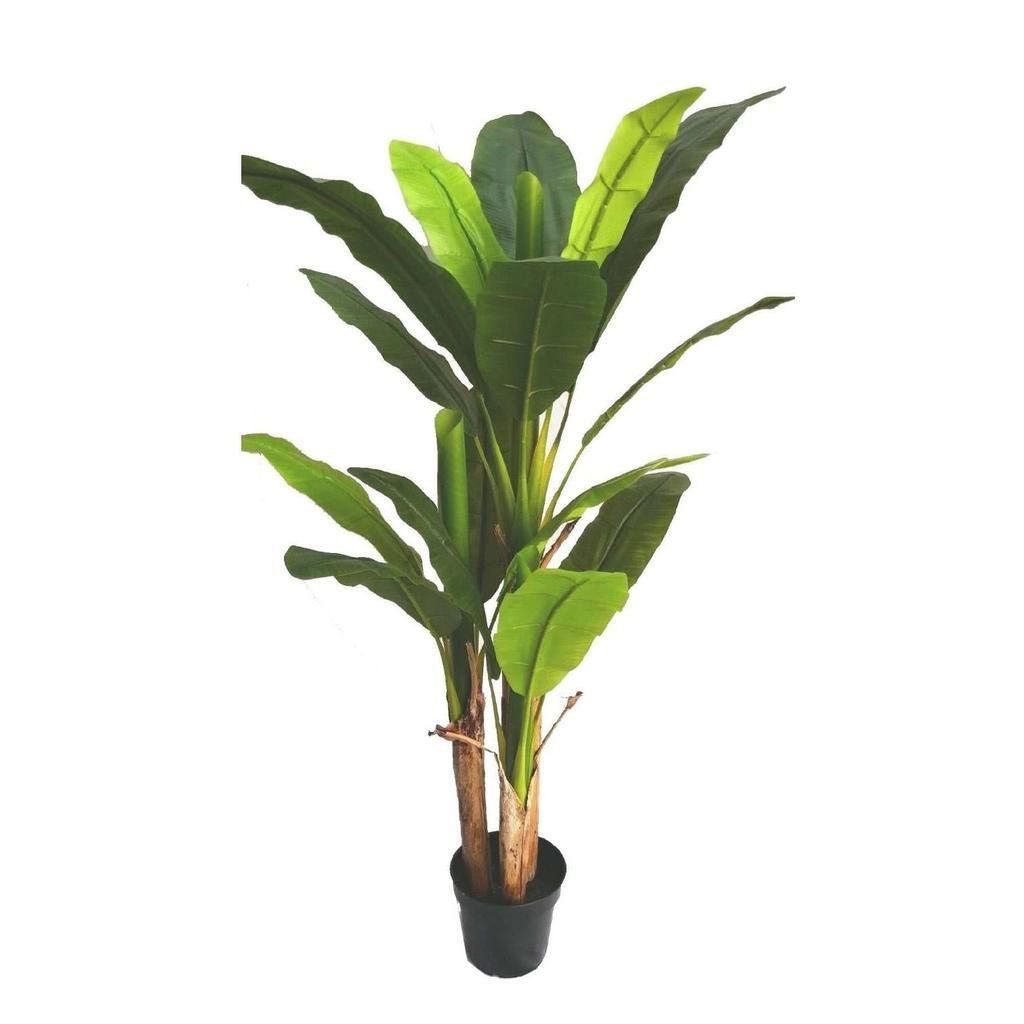 עץ מלאכותי בעיצוב עלים ירוקים גדולים ומיוחדים 180CM - בי יוניק - עיצוב הבית