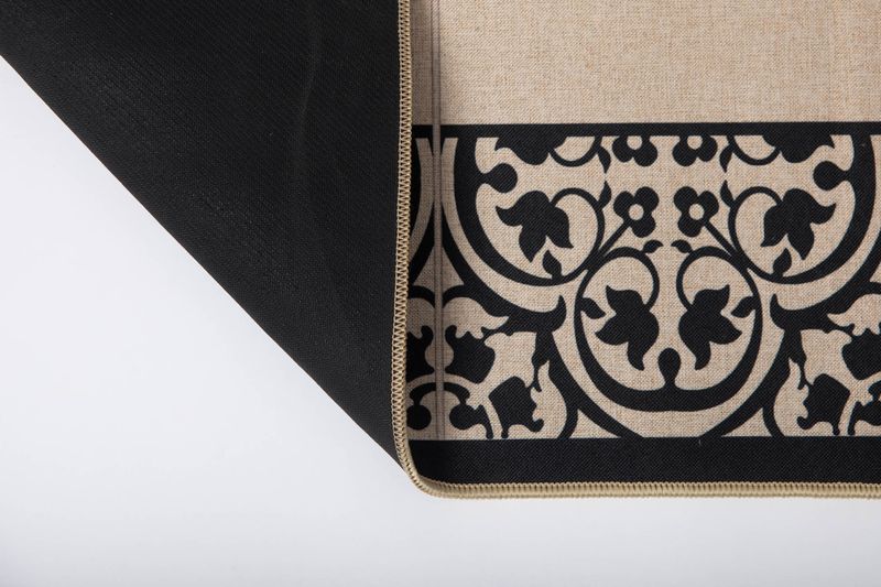 שטיח למטבח דגם טנסי עשוי בד מהודר וגומי עם כיתוב KITCHEN