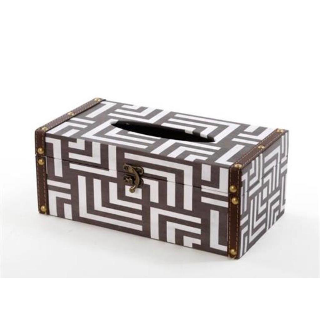 קופסא לטישו בעיצוב מיוחד בגוון שחור ולבן 27X15X11 ס"מ