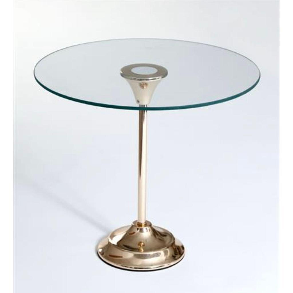 מגש זכוכית מעוצב על רגל מתכת בגוון זהב מיוחד