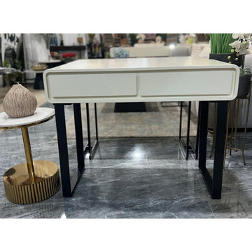 קונסולה מעוצבת בשילוב 2 מגירות בגוון בז' ושחור - בי יוניק - עיצוב הבית