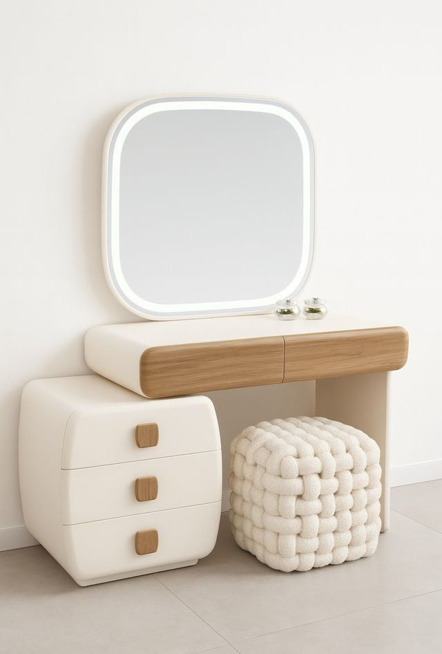 סט ריהוט יוקרתי הכולל קונסולה שידה הדום ומראה מעוצבת