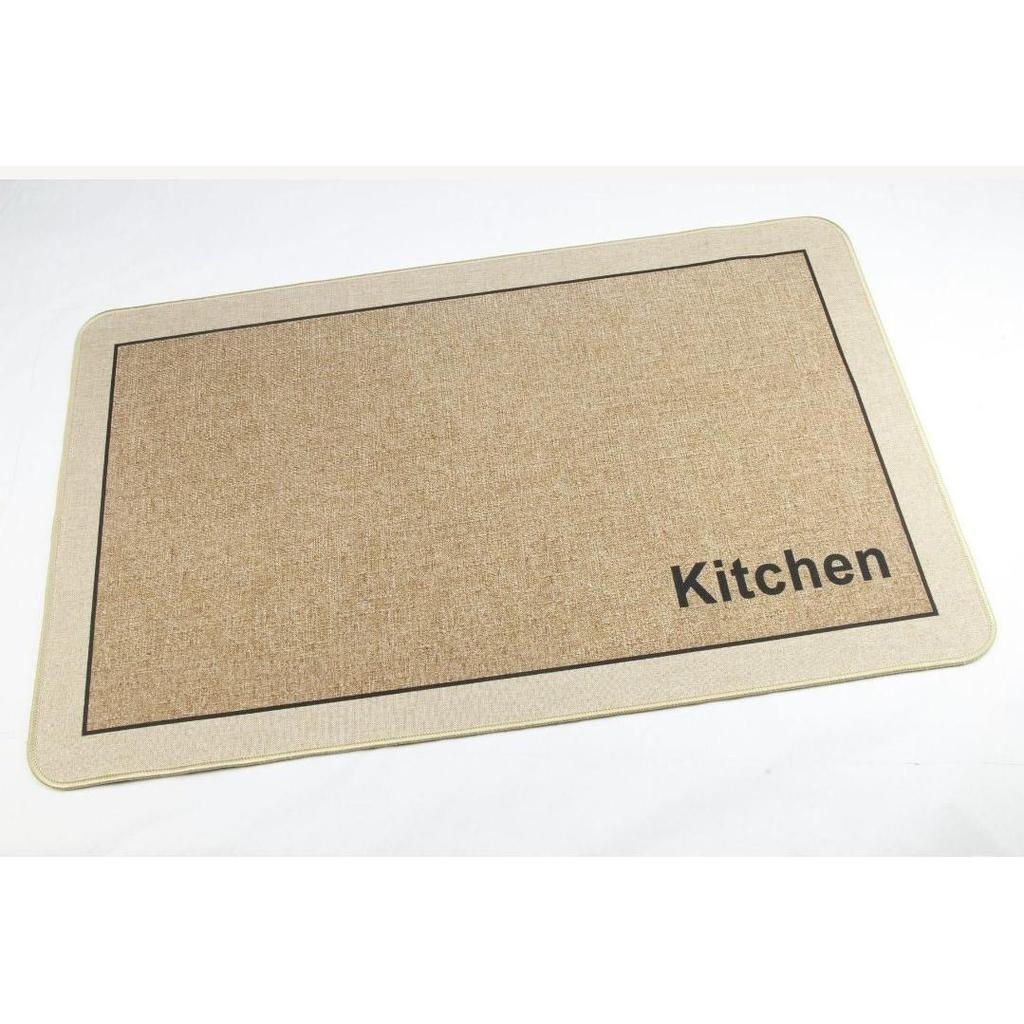 שטיח מטבח דגם טנסי עשוי בד ושילוב גומי עם כיתוב KITCHEM