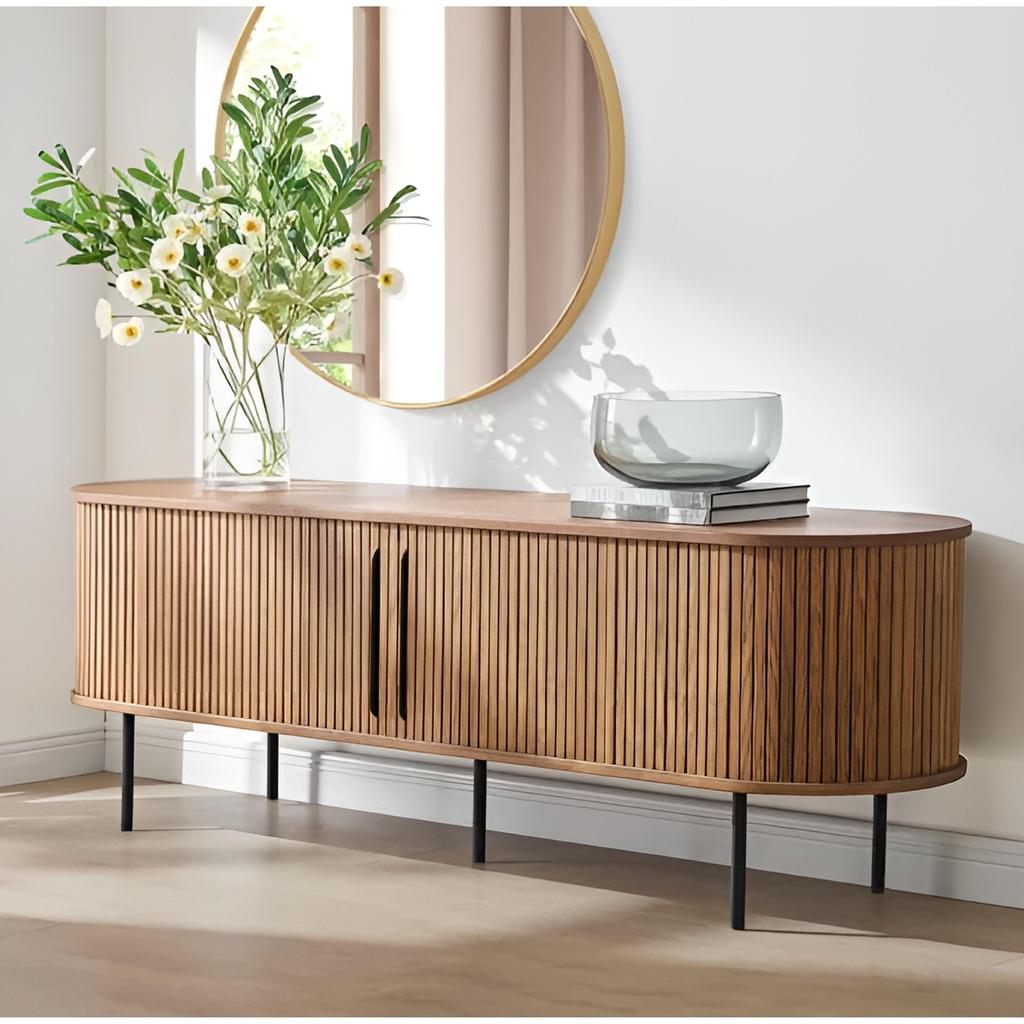 מזנון טלוויזיה דגם קינגסטון עשוי עץ מלא יוקרתי