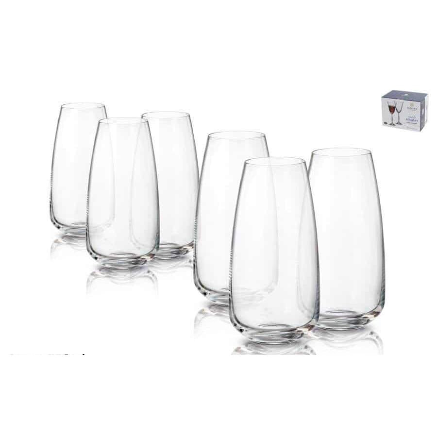 סט 6 כוסות שתיה קריסטל בוהמיה בעיצוב מרשים 550ML