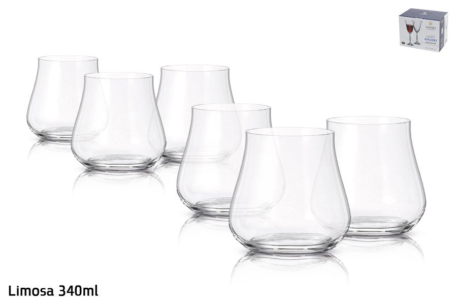 סט 6 כוסות וויסקי 340ml LIMOSA בוהמיה קריסטל