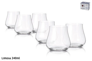 סט 6 כוסות וויסקי 340ml LIMOSA בוהמיה קריסטל