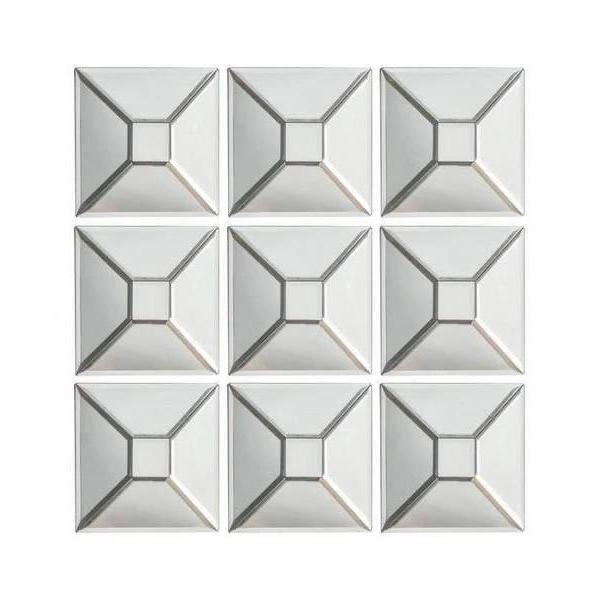 סט 9 מראות קיר עשויות רסיטל יוקרתי 20X20 ס"מ