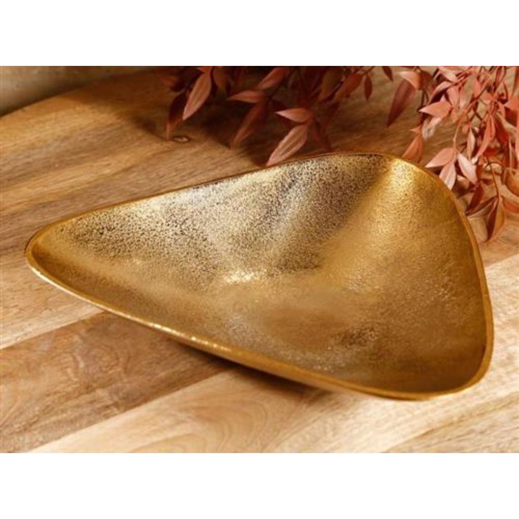 קערת הגשה עשויה BRASS בצבע זהב יוקרתי 34X30X5.5 ס"מ