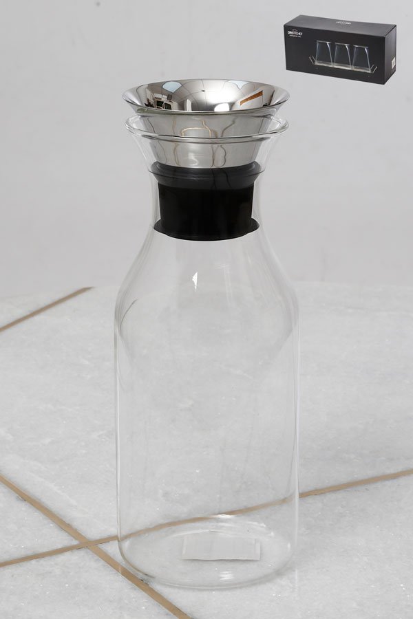 קנקן שתייה קרה + מכסה בגודל 1000ml ניקל
