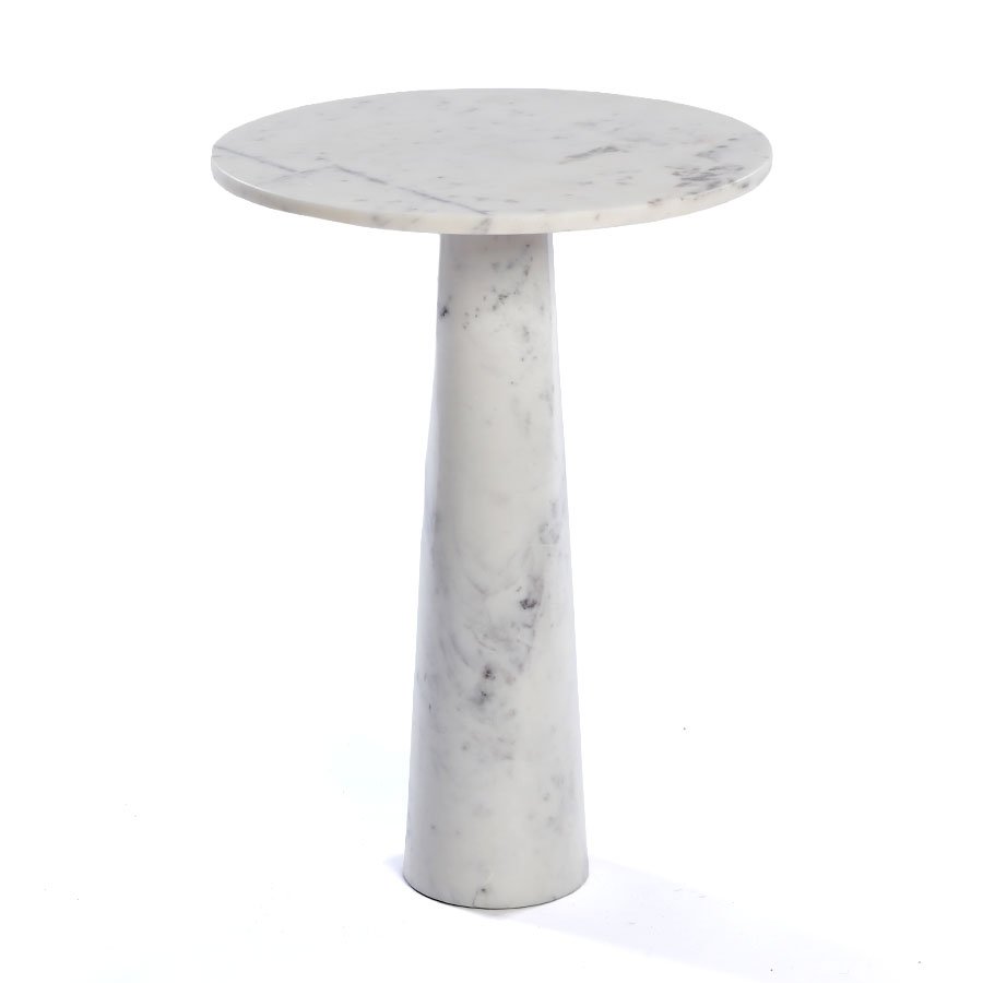 שולחן צד במראה שיש – MarbleWhite / MarbleIvory – שולחן צד MarbleWhite – דגם 1