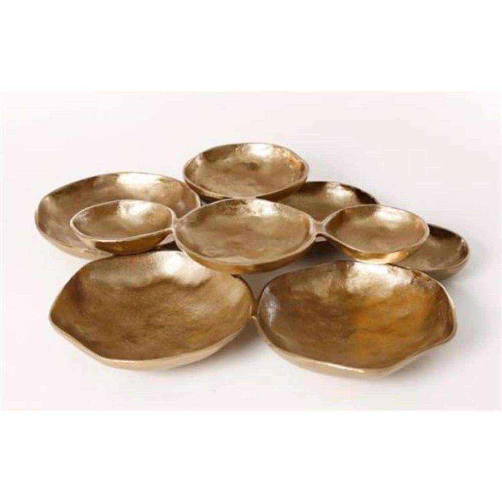 כלי הגשה מחולק עשוי BRASS בצבע זהב מיוחד 62X50X9
